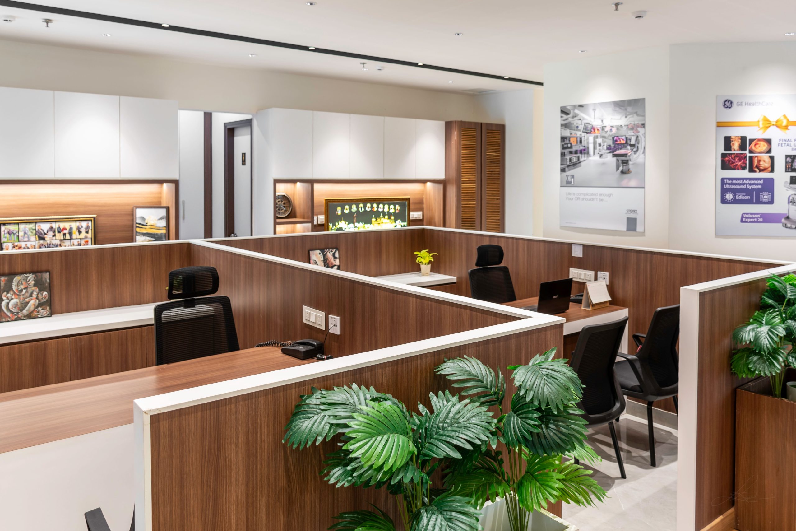 Spacious modern open office with organized workstations